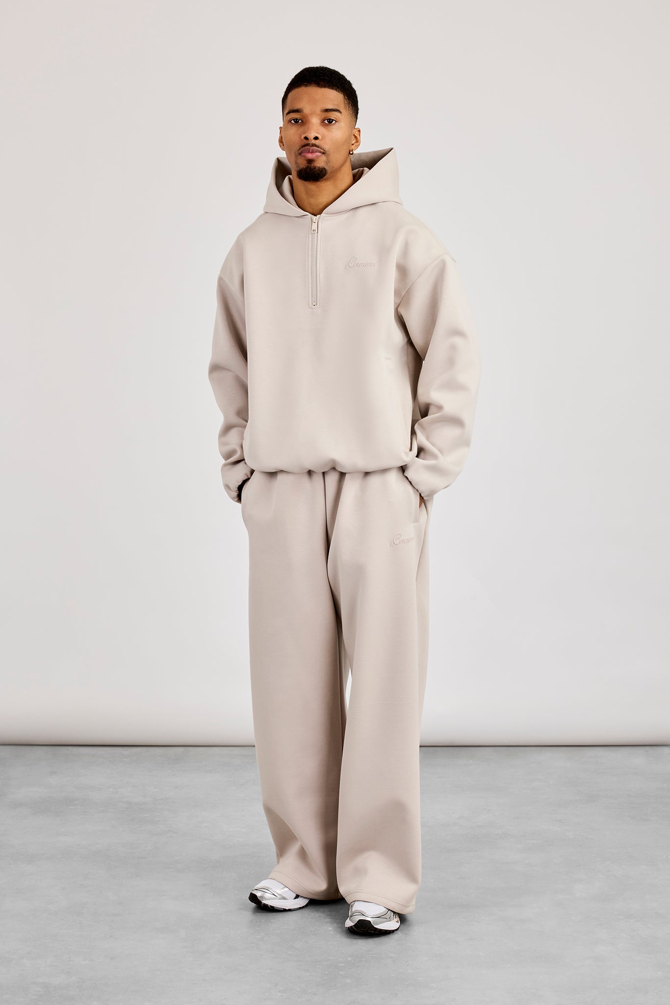 Scuba Half Zip Hoodie - Light Grey